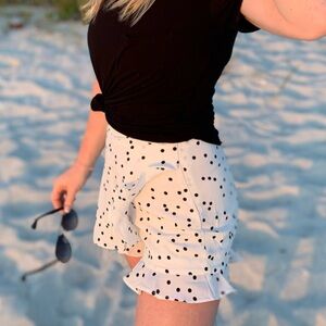 Polka Dot Ruffle Skort